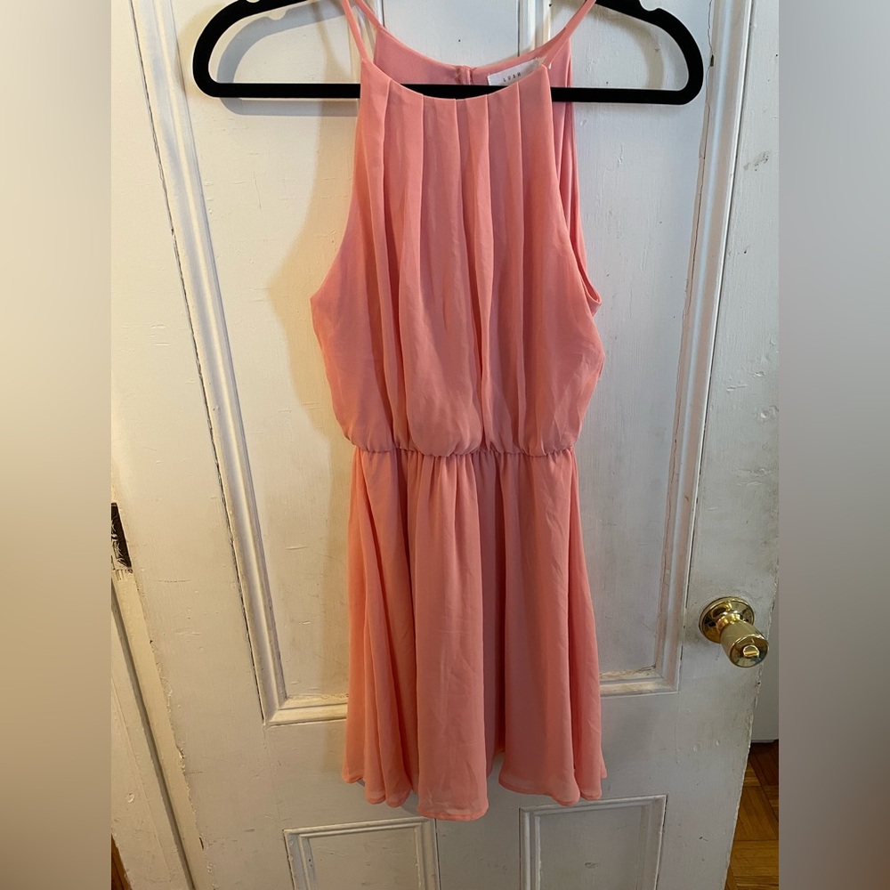 Elegant Coral Pink Sleeveless Dress | women’s small